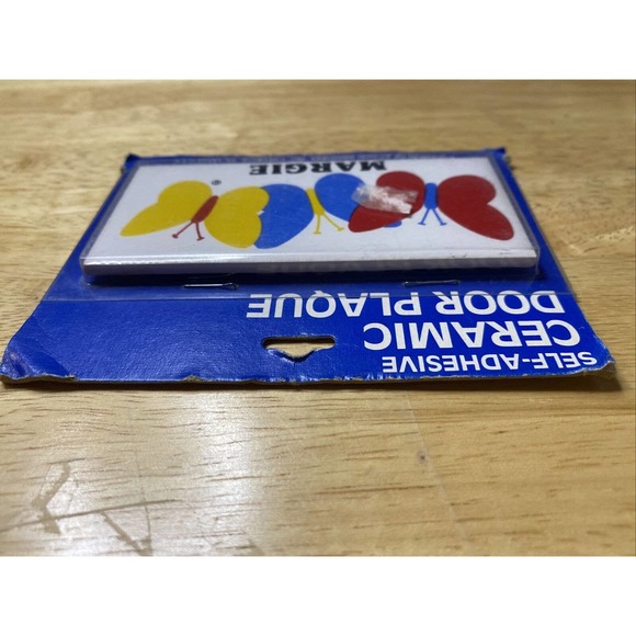 Vintage Retro Dead Stock MARGIE With Butterflies Ceramic Name Plaque Wall Sign - Picture 7 of 12